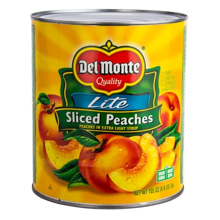 Del Monte Sliced Peaches In Extra Light Syrup Delmonte 105 oz. Can, PK6 2004734